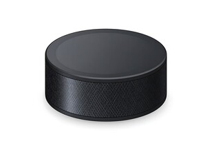 Black hockey puck, realistic illustration