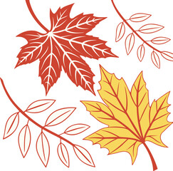 Autumn Leaves Vector Illustration – Colorful Fall Foliage Design