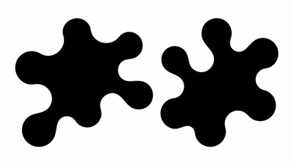 Modern black abstract shapes offering a contemporary design element perfect for stylish backgrounds and unique layouts