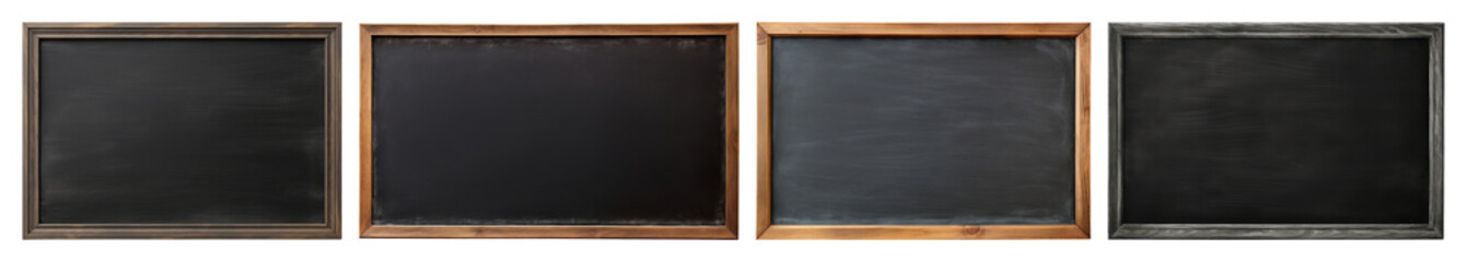Fototapeta premium PNG Vintage chalkboard frames collection, element set on transparent background