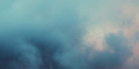 Light background with white smoke and blue light, empty space