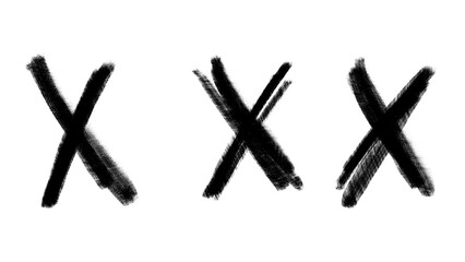 set of cross sign. x silhouette transparent png set