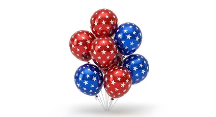 Festive Balloons with Stars - Patriotic Celebration and Decoration.