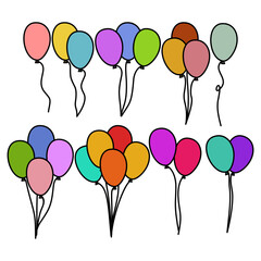 set of colorful balloons