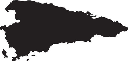 Dominican republic map silhouette black and white geographic shape for design and representation vector