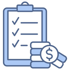 Budget Planning Blue Icon