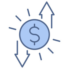 Profit Loss Blue Icon