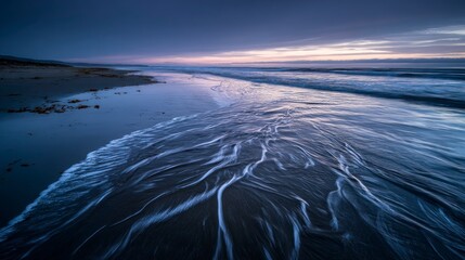 Coastal shoreline dawn tranquil scene