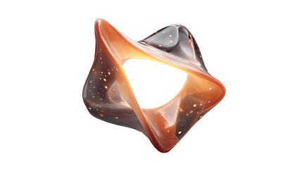 Abstract amber vortex with trapped stars glows with warmth a captivating digital art piece on black
