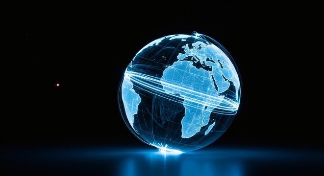 Digital Earth Globe Connection Network Technology Futuristic Visualization