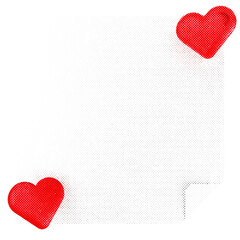 Fototapeta premium 3d love valentine note paper text box halftone style