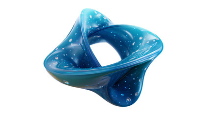 A mesmerizing infinite loop of flowing cyan liquid symbolizing constant change growth on a stark