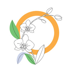 Elegant orchid floral lettermark design with contemporary style