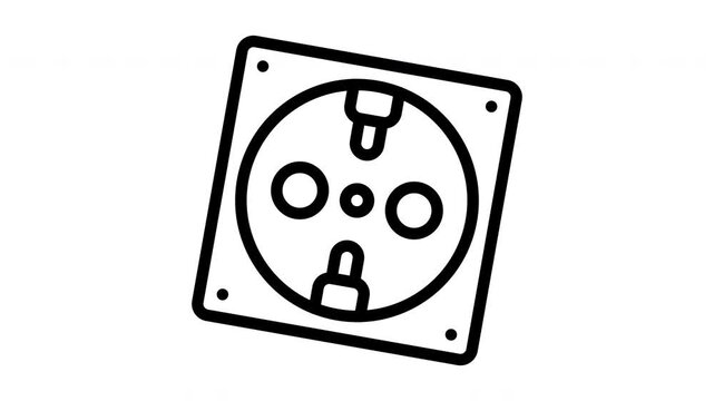 wall socket minimalist stroke animation