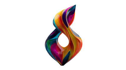 A vibrant ribbon of color dances with light its graceful curves revealing an infinity of artistic