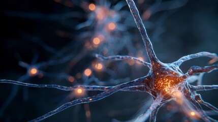 Detailed neuron network illustration