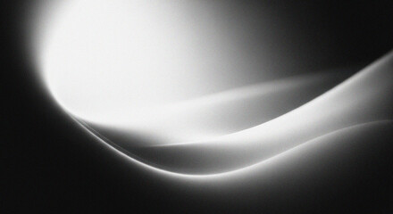 Abstract Monochrome Light Painting with Smooth Curves and Elegant Forms