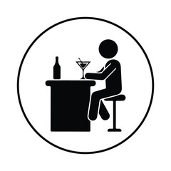 stickman Drinking silhouette icon