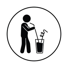 stickman Drinking silhouette icon
