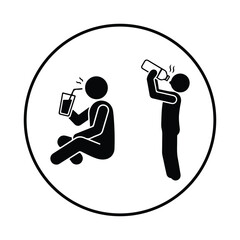 stickman water Drinking silhouette icon