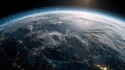 Earth from space overhead view