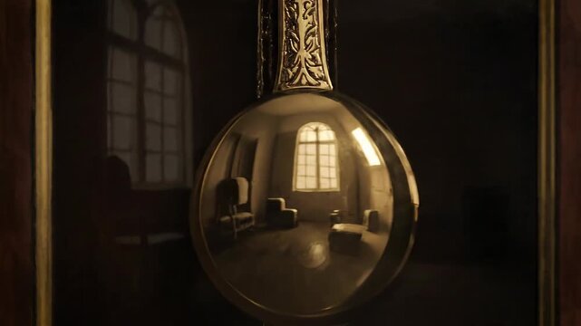Clock Pendulum Reflecting Room Interior