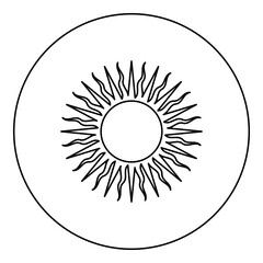 Jesuit symbol Christian concept sign icon in circle round black color vector illustration image outline contour line thin style