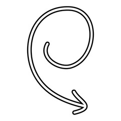 Hand drawn arrow icon vector. Direction illustration sign, Handmade. Pointer symbol or logo.