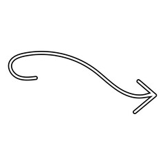 Hand drawn arrow icon vector. Direction illustration sign, Handmade. Pointer symbol or logo.