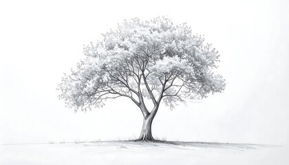 Detailed pencil sketch of a tree