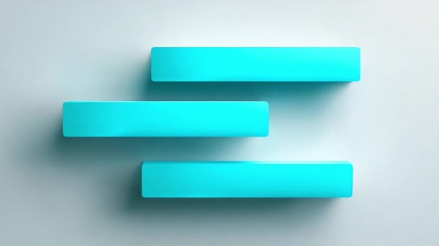 Visually Captivating Composition of Three Sleek Teal Rectangles on a Minimalist Gray Surface, Showcasing Modern Aesthetic and Clean Design Principles in Interior Decor