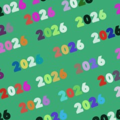 Festive digital illustration for New Year 2026 with the words 2026 Happy New Year