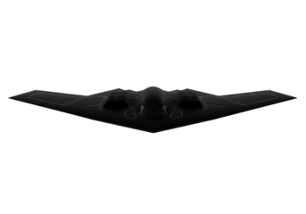 Stealth bomber gracefully soars through the dark sky, showcasing cutting-edge aviation technology and defense capabilities with its sleek, modern design