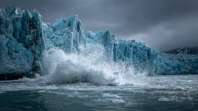 Glacial calving into water