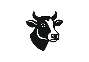 Cow Logo. Cow farm product logo design.  Cow logo icon flat vector design