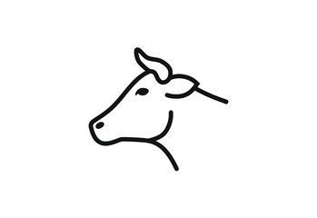 Cow Logo. Cow farm product logo design.  Cow logo icon flat vector design