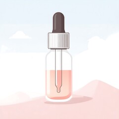Serum bottle, pastel colors, simple design