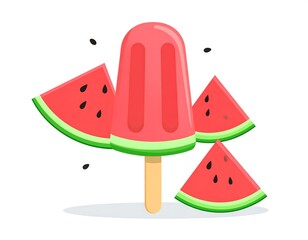 Watermelon popsicle with slices