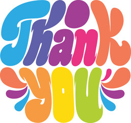 Obraz premium Thank you text. Vector illustration. Friendly handwritten typography. Thank you words for note, sign, poster, card, banner. Isolated. thank you typography, Thank you black text handwritten. Thank you.