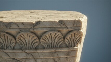 Ancient Marble Column Capital Detail