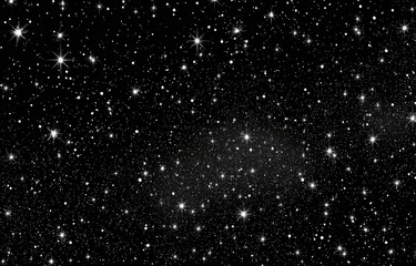 Obraz premium Vast cosmic space filled with countless stars, twinkling against a deep black background, showcasing the beauty of the universe and the mysteries of outer space