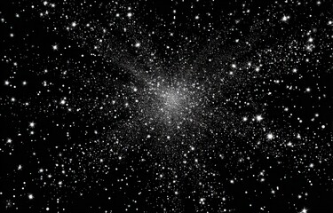 Obraz premium Vast cosmic scene showcasing a dense cluster of stars against a deep black backdrop, illustrating the beauty and mystery of the universe in a stunning celestial display