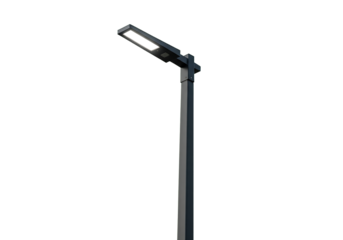 Modern street light illuminates the night, enhancing safety and security with its sleek design and energy-efficient lighting solution for urban landscapes