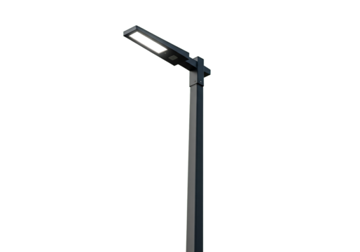 Modern street light illuminates the night, enhancing safety and security with its sleek design and energy-efficient lighting solution for urban landscapes