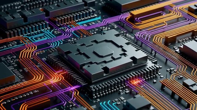 Exploring advanced computer motherboard circuit board technology and engineering design system ics - Powered by Adobe