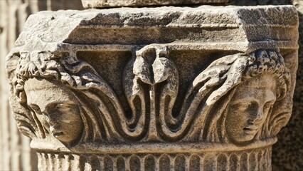 Ancient Stone Column Detail