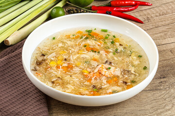 Asian gourmet crab soup with spices