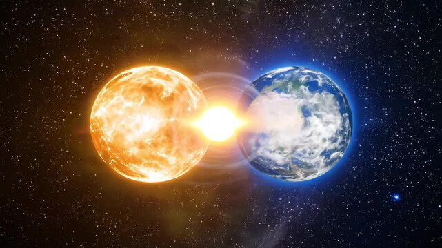 360 degree equirectangular HDRI spherical panorama of a binary star eclipse giant gas planet rings, swirling colorful golden violet nebula dust clouds, deep space HDRI map, 4K spherical