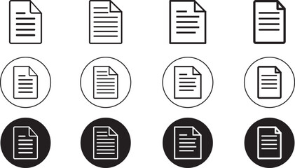 Modern File & Document Icons | Minimal Paper Outline Vector Pack