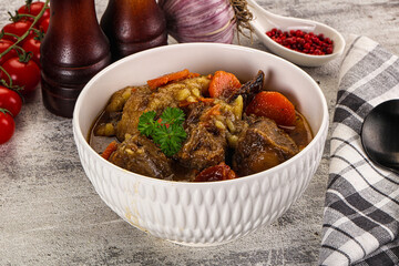 Gourmet Oxtail beef soup with vegetables